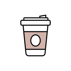 Paper Coffee Cup Icon Vector Design Template