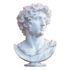 Baroque style marble monument, vaporwave style, isolated on background, Generative AI