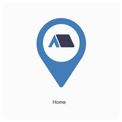 Home and location icon concept