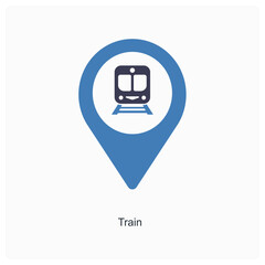 train location and location icon concept
