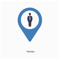 Human and location icon concept