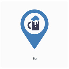 Fototapeta premium bar and location icon concept