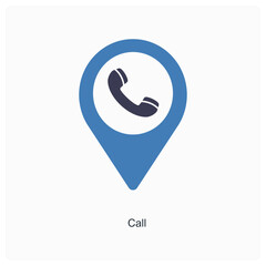 Call and location icon concept