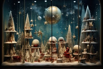 Christmas market or store window display