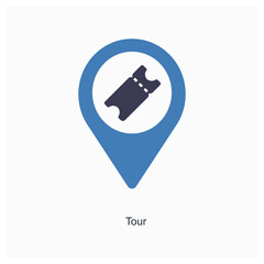 Tour and location icon concept