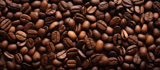 Textured background of coffee beans