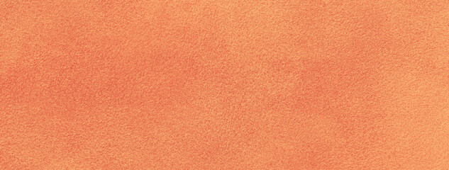 Texture of velvet orange matte background, macro. Suede fabric with coral pattern.