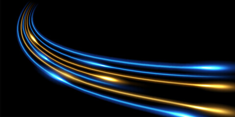 Beautiful light speed lines design on black background. Vector illustration