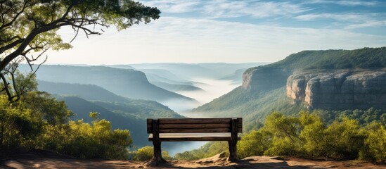 Bench viewpoint in KwaZulu Natal South Africa with scenic landscape