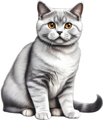 Obraz premium A sketch of a British Shorthair cat.