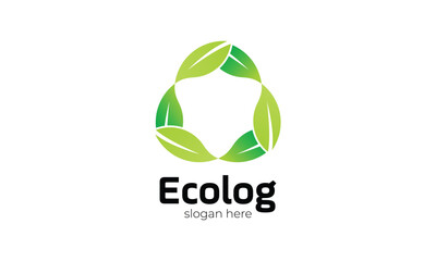 Ecology leaf icon logo vector green color nature growth environment symbol healthy organic agriculture plant botanical farmer concept