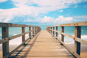 Obraz premium Aesthetic Beach Pictures: Captivating Beach Bridges in Stunning Coastal Sceneries