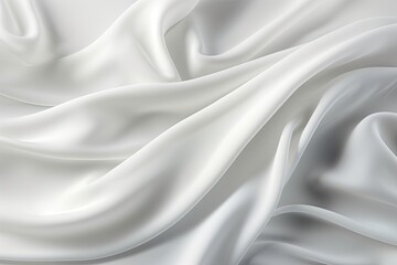 Obraz premium Alabaster Abyss: Abstract Waves of White Satin Cloth | Stunning Backgrounds