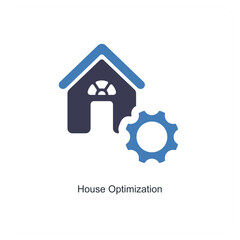 house optimization and building icon concept