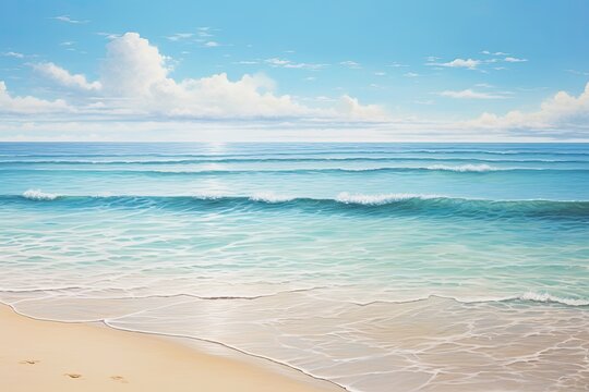 Soft Sand and Clear Blue Sea: Stunning Beach Scene Image for a Serene Escape