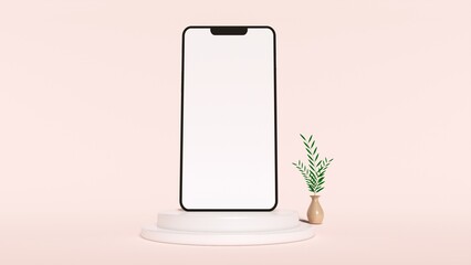 smartphone for product display empty stage display stand studio background 3d render
