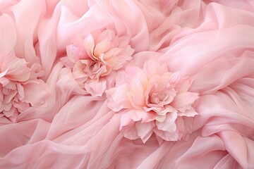 Obraz premium Blushing Bouquet: Elegant Pink Silk - Perfect for Romantic Backgrounds