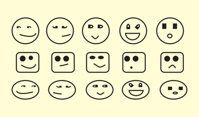 A set of emoticons. Vector graphics, eps