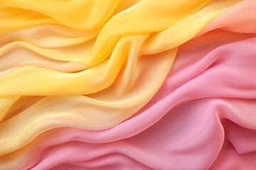 Obraz premium Chiffon Carnival: Pink and Yellow Color Fabric Textures - Vibrant and Trendy Designs