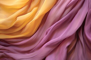 Chiffon Chiaroscuro: Pink and Yellow Textured Fabric