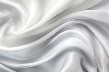 Dreamy Folds: White Gray Satin Texture - Panoramic Background with a Touch of Elegance