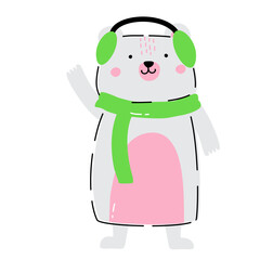 Winter Animal Doodle Bear