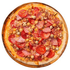 Collection of pizza, isolated on white background