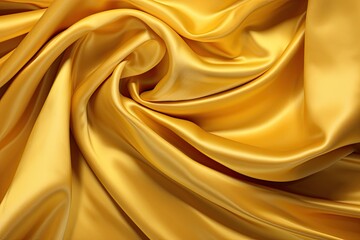 Obraz premium Gilded Gust: Golden Yellow Draping Satin Fabric - Luxurious Elegance for Exquisite D�cor