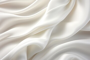 Obraz premium Ivory Intrigue: White Satin Fabric Waves - Perfect for Wedding Backgrounds