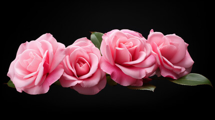 Beautiful composition of five pink roses