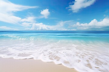Fototapeta na wymiar White Sand and Clear Sea: Captivating Nature Landscape of a Beach