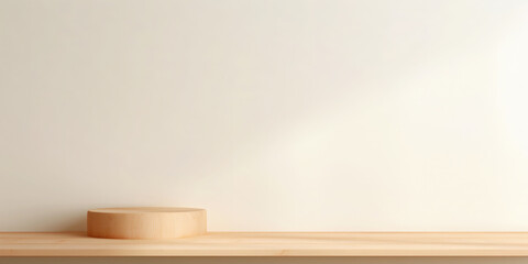 Scene stage decoration for promotion sale or advertising of beauty and spa products and cosmetics. 3d empty minimalistic wooden product display podium
