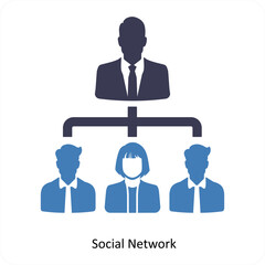 Social Network and connection icon concept