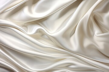 White Satin Fabric as Luxurious Background: Pearl Portrait - Exquisite Image with a Touch of Elegance
