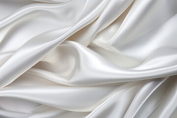 Pearl Prism: Close-up of White Satin Background � Exquisite Pearlescent Patterns for Stunning Visuals