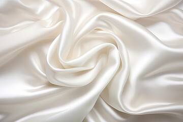 Obraz premium Pearl Presentation: White Satin Fabric - Luxurious Backgrounds for a Stunning Visual Impact