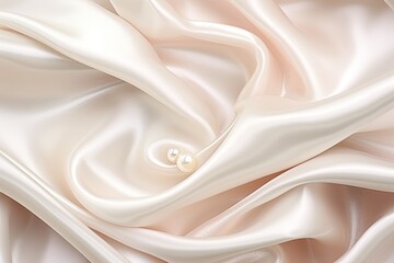 Obraz premium Pearl Purity: Close-up View of White Satin Background - A Stunning Digital Image for a Pure and Elegant Vibe