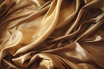Fototapeta premium Retro Reverie: Sepia Toned Golden Luxurious Silk Cloth in a Stunning Digital Image