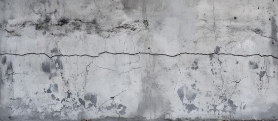 Obraz premium Cracks on gray concrete wall in a bunker with cement blocks