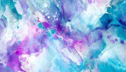 Fototapeta premium Abstract watercolor paint background by teal color blue and purple with golden liquid fluid texture for background, banner