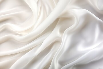 Close-Up Background: The Delicate Sheen and Texture of White Satin Fabric