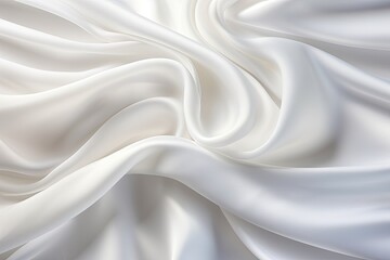 Obraz premium The Graceful Flow of White Satin Fabric: Soft Background Image for Elegant Aesthetics