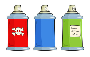 Set of spray cans