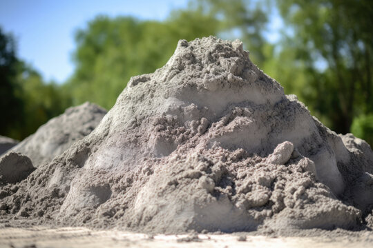 A pile of fly ash ready to be mixed into cement