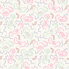 Seamless unusual colorful pattern with wave abstract elements