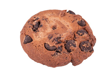 Chocolate chip cookie, isolated on white background. Sweet dessert. File contains clipping path.