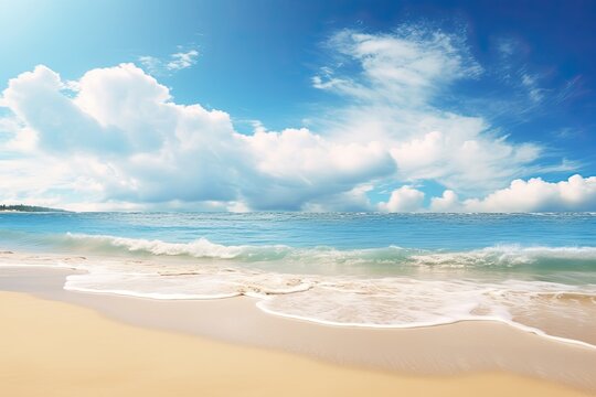 Beach Theme Background: Wide Panorama Beach Background Concept - Best Seascape Image for Wallpaper and Design