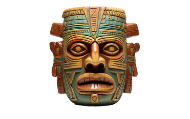 3D Representation of a Peruvian Moche Portrait Vessel on Transparent Background