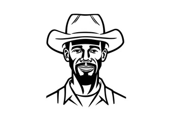 Silhouette of a man in a hat smoking a cigar. Retro style vector illustration of noir gentleman.
