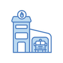 Fire Station icon isolate white background vector stock illustration